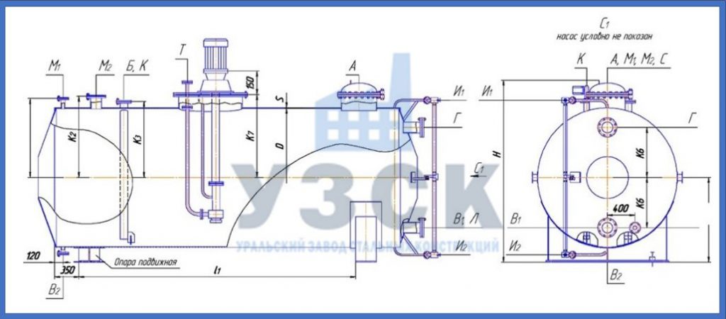 Чертеж емкости ГКК в Орске